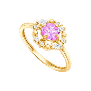 Pink Theory “Scattered Holo” Solitaire Ring – Rose Gold