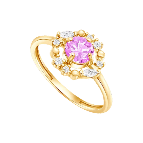 Pink Theory “Scattered Holo” Solitaire Ring – Rose Gold