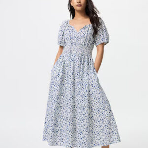 Uniqlo Women’s Volume Sleeve Printed Dress – Short Sleeve