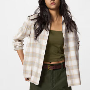 Uniqlo Women’s Soft Flannel Skipper Shirt – Checkered