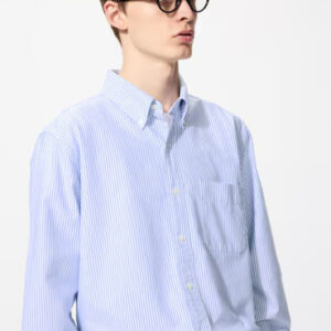 Uniqlo Men's Oxford Long Sleeve Striped Shirt